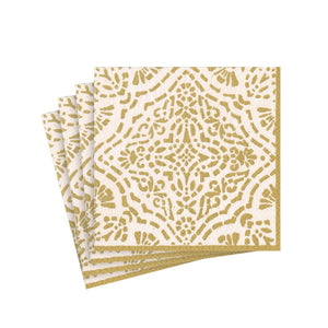 Caspari Annika Ivory Cocktail Napkins, Set of 20