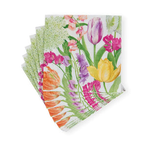 Caspari Spring Flower Show Cocktail Napkins, Set of 20