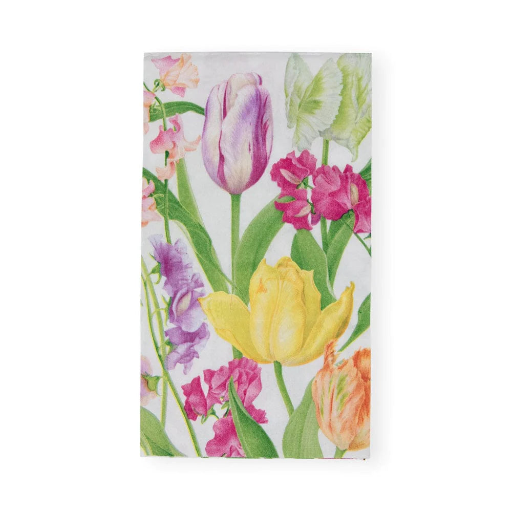 Caspari Spring Flower Show Guest Napkins, Set of 15