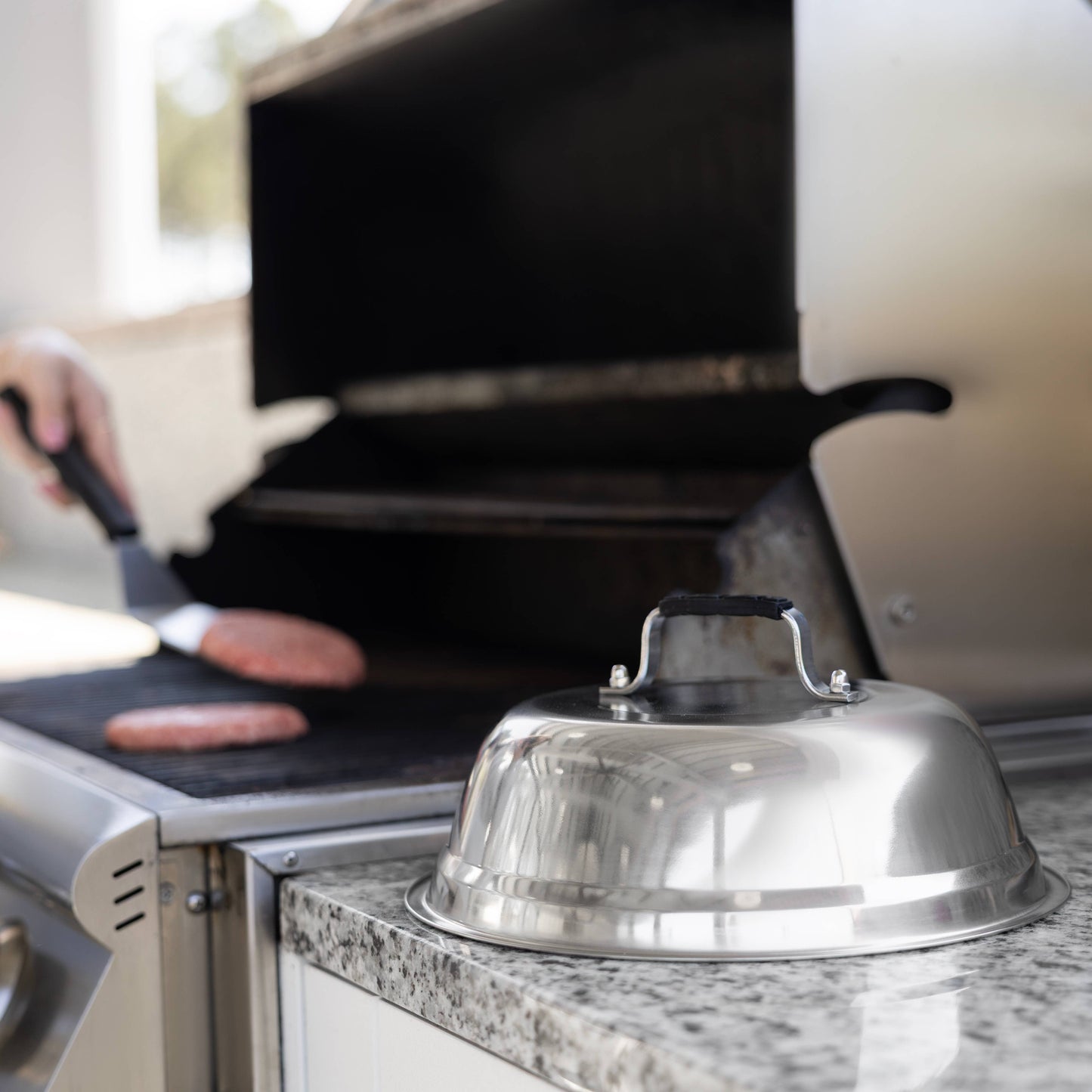 Outset Stainless Steel Large Cheese Melting Dome for Grill