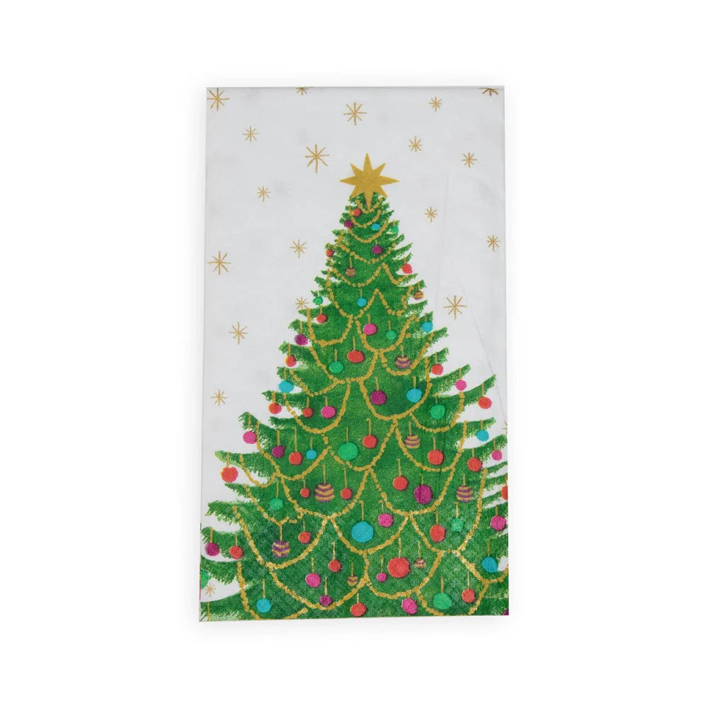 Caspari Merry and Bright Guest Towel Napkins, Set of 15