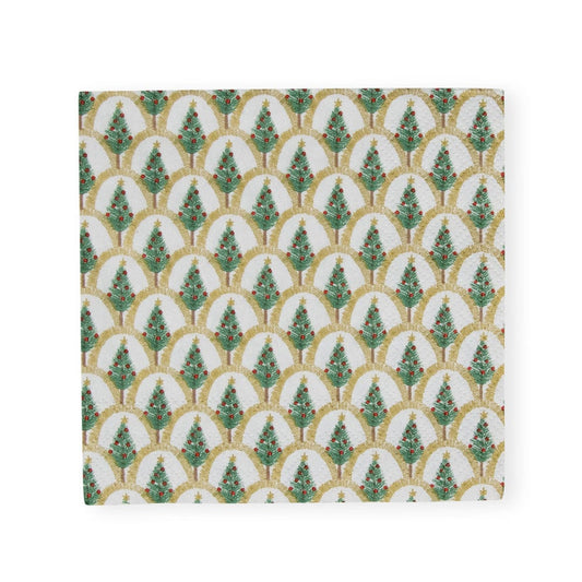 Caspari Deco Christmas Gold Cocktail Napkins, Set of 20