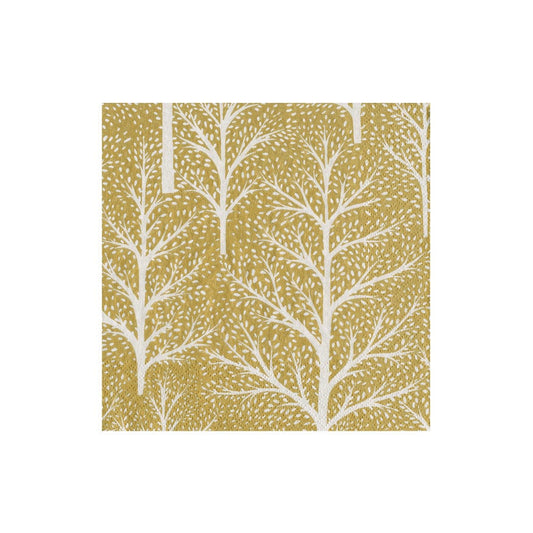 Caspari Winter Trees Gold & White Cocktail Napkins, Set of 20