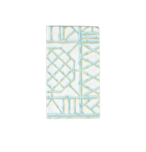 Caspari Bamboo Screen Robin's Egg Guest Napkins, Set of 12