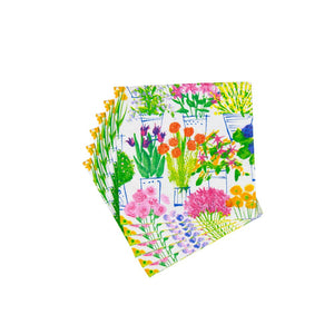 Caspari Flower Market Cocktail Napkins, Set of 20