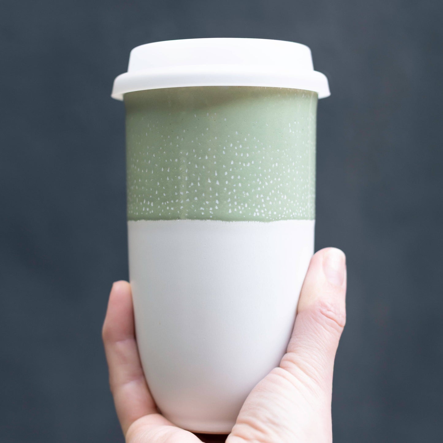 Nova Ceramics Sage Green Ceramic Travel Mug, 16oz