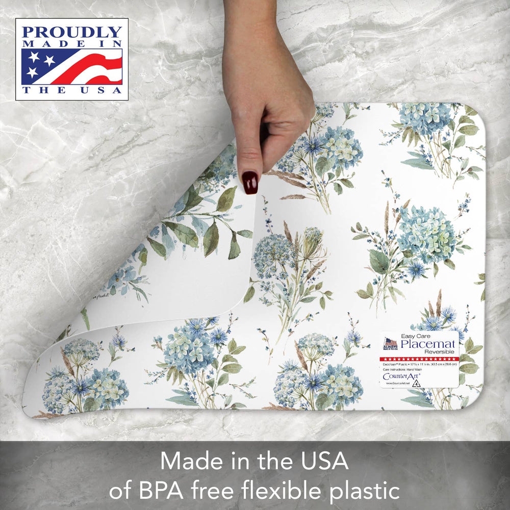 Bohemian Blue Reversible Rectangular Plastic Placemat
