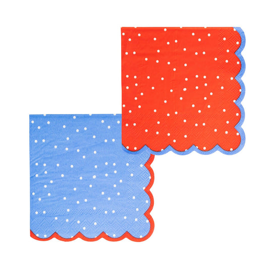 Americana Polka Dot Cocktail Napkin Set