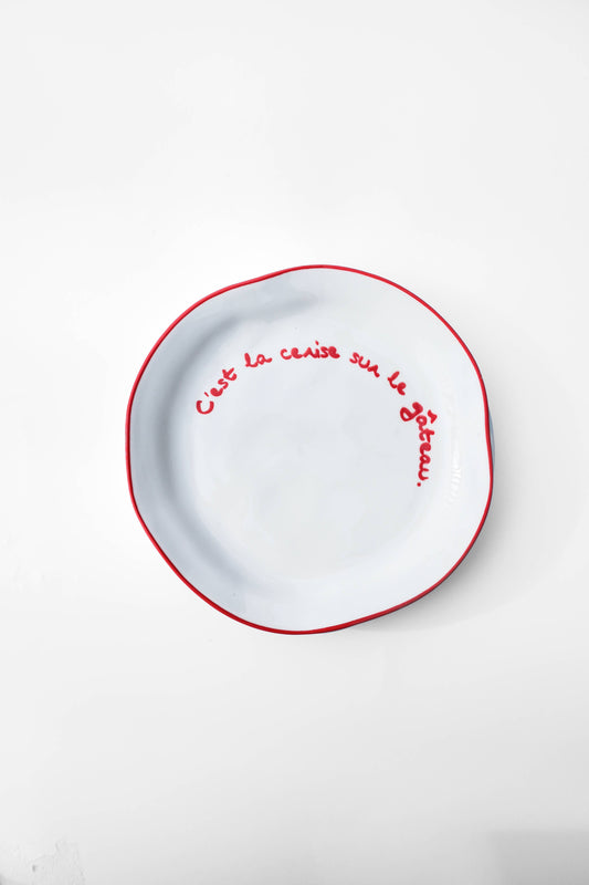 MÆGEN Statement Plate - 'C'est la cerise sur le gateau'