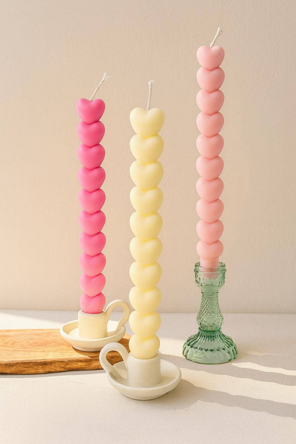 Heart Taper Candle, 11"