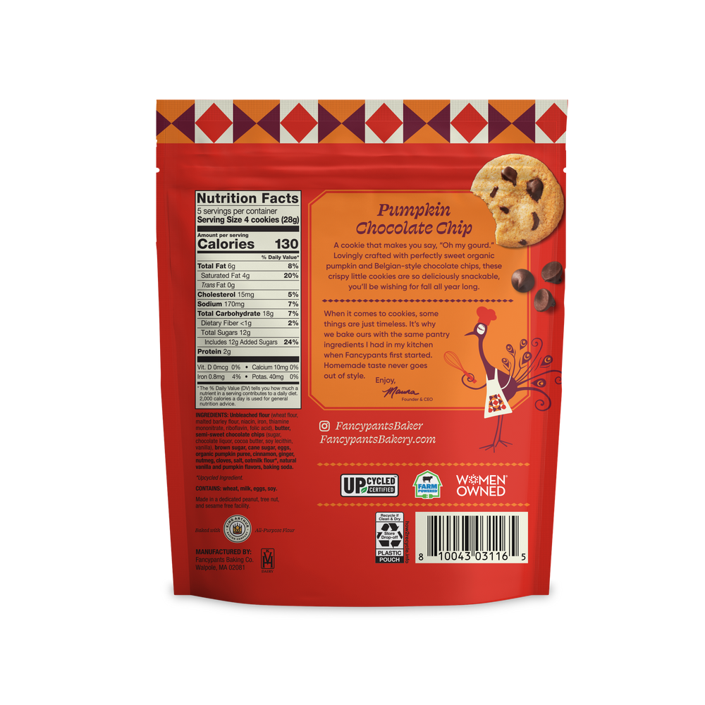 Fancypants Baking Pumpkin Chocolate Chip Cookies, 5oz
