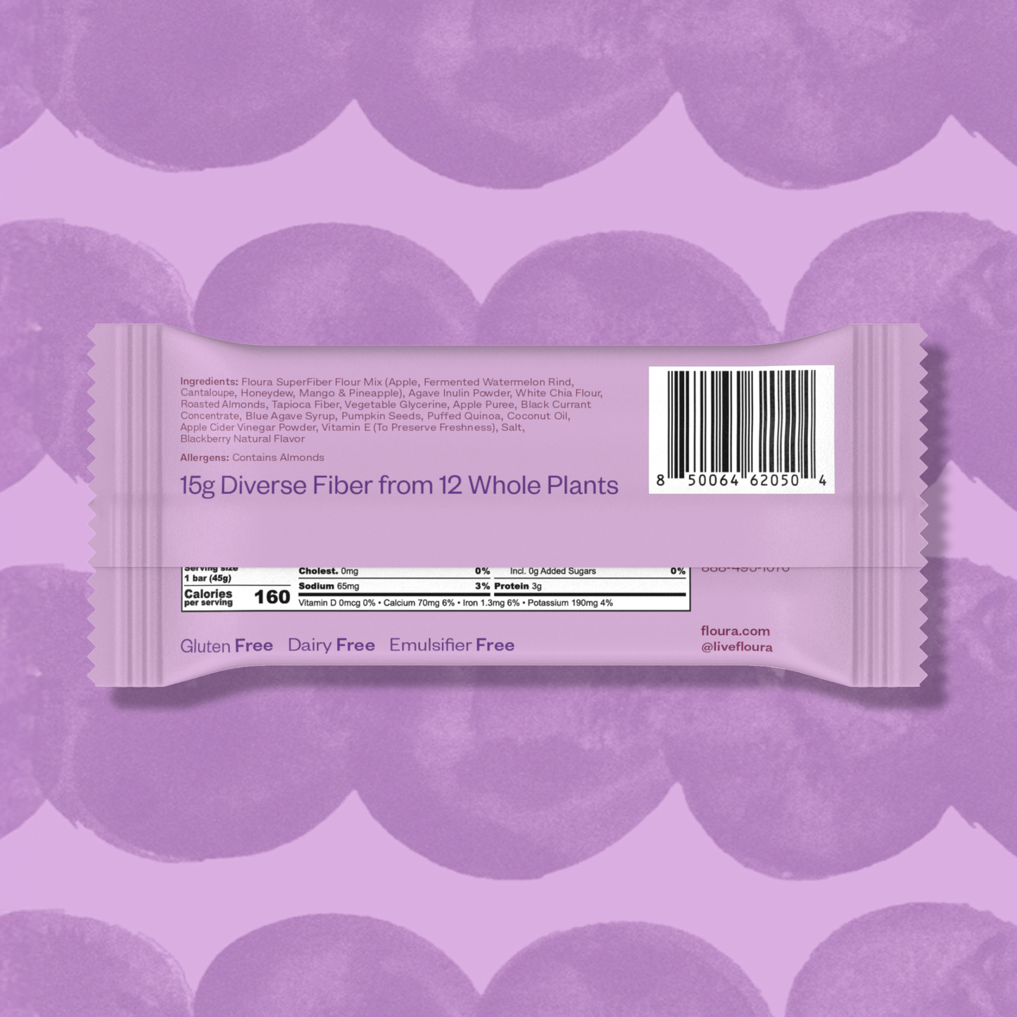 Floura & Co Brambleberry Lavender Fiber Snack Bar