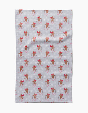 Geometry - Gingerbread Skiers Tea Towel