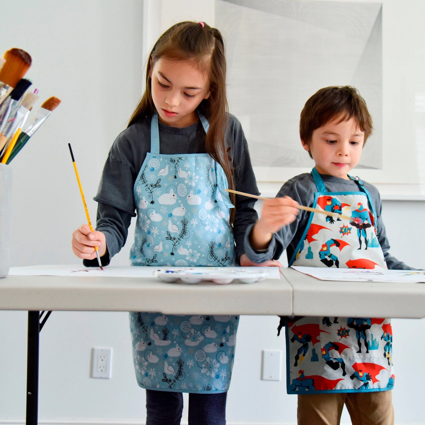 Urban Infant - Little Helper Kids Apron, Washable Cotton/Poly - Traffic