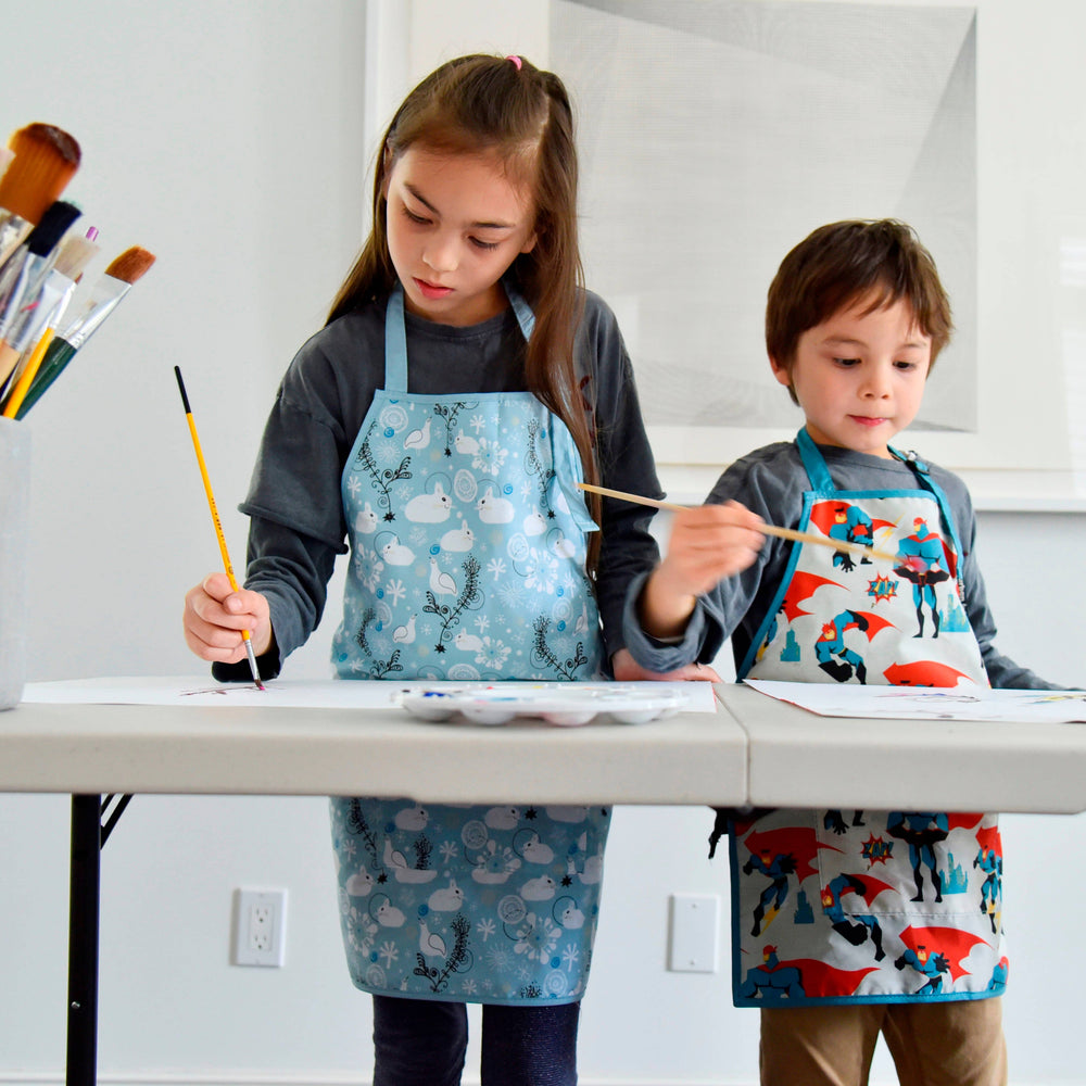 Urban Infant - Little Helper Kids Apron, Washable Cotton/Poly - Traffic