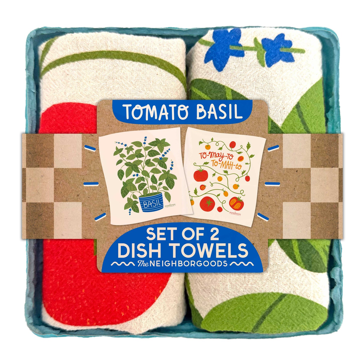 The Neighborgoods Tomato Basil Tea Towel, Set of 2