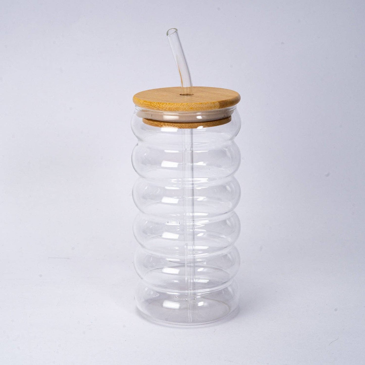 Glass Tea Cup with Lid and Straw, 16oz