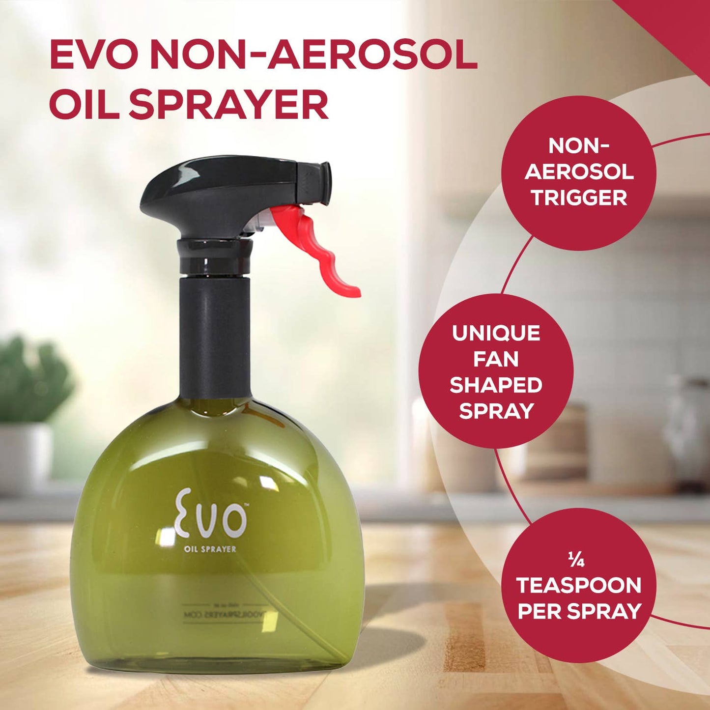 HIC - Harold Import Co. - Evo Oil Sprayer Bottle, 8oz, Set Of 2