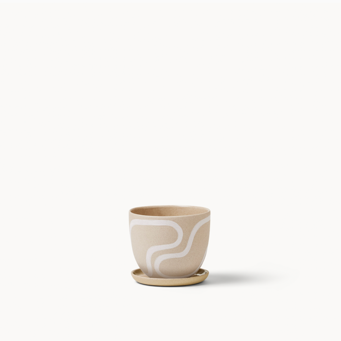 Franca - Stoneware White Outline Planters