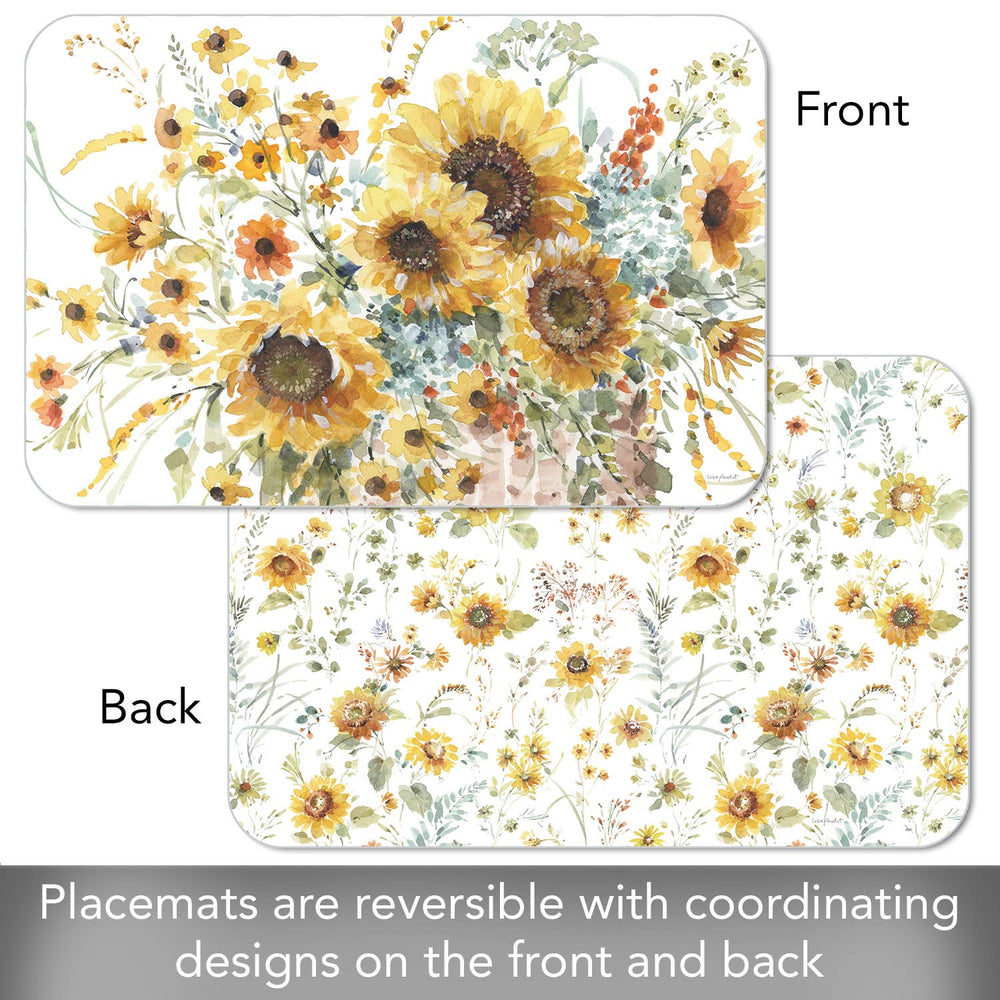 Sunflowers Forever Reversible Rectangular Plastic Placemat