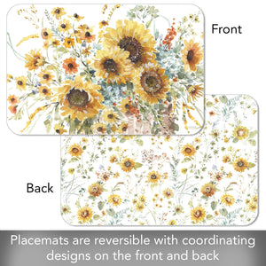 Sunflowers Forever Reversible Rectangular Plastic Placemat