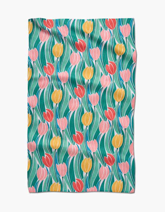 Geometry - Tranquil Tulips Tea Towel
