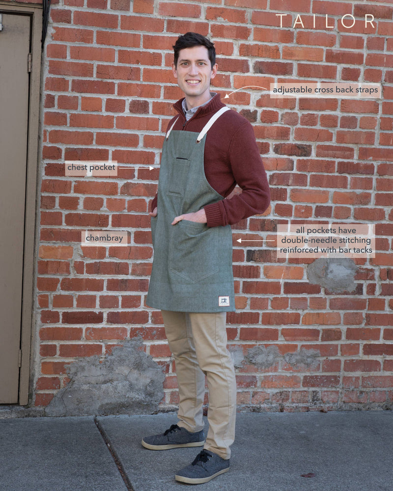 KAF Home Tailor Aprons - Oversized, and Multi-purpose: Canvas Work 28" x 36"