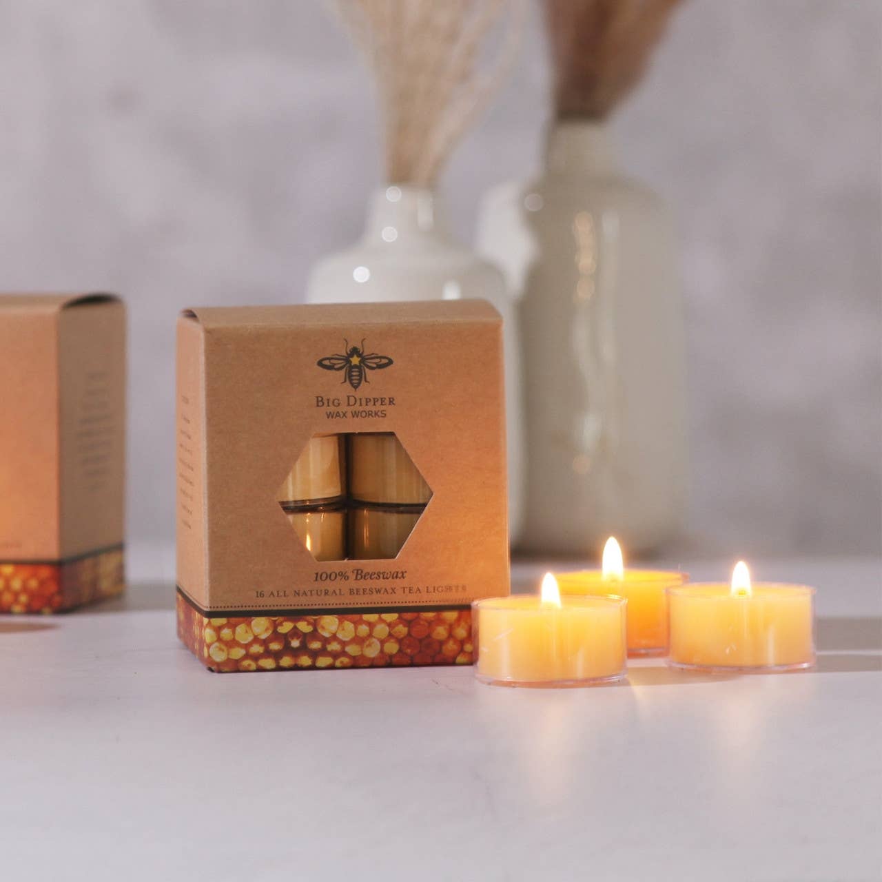 Big Dipper Wax Works 100% Pure Beeswax Tea Light Candles
