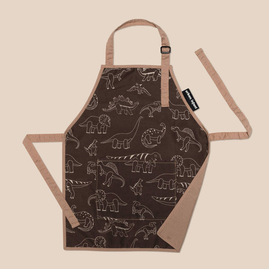 Urban Infant - Little Helper Kids Apron, Washable Cotton/Poly - Dinosaurs