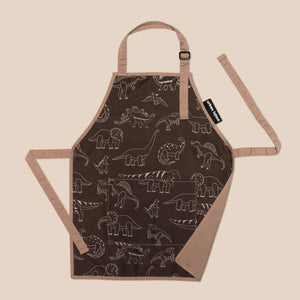 Urban Infant - Little Helper Kids Apron, Washable Cotton/Poly - Dinosaurs