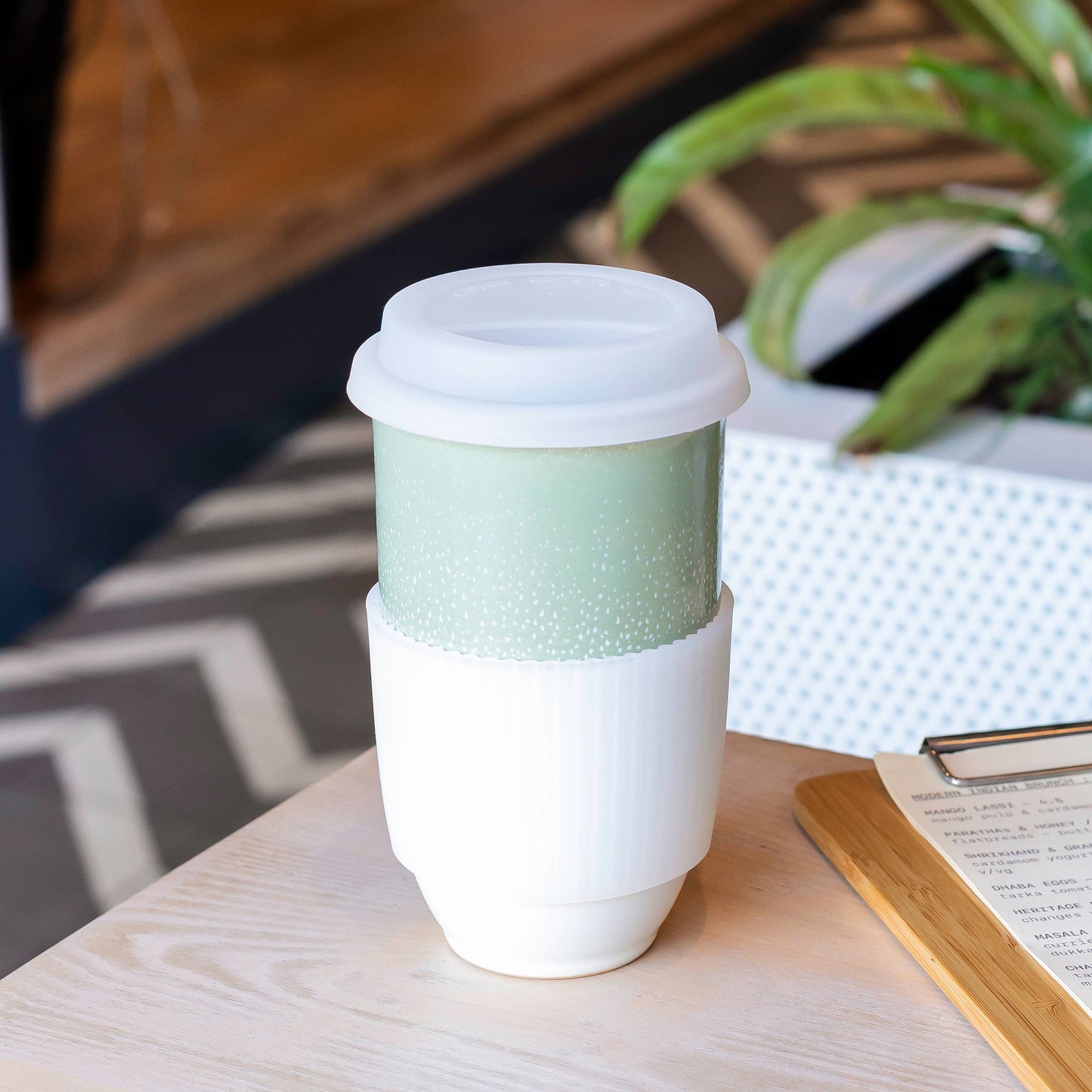 Nova Ceramics Sage Green Ceramic Travel Mug, 16oz