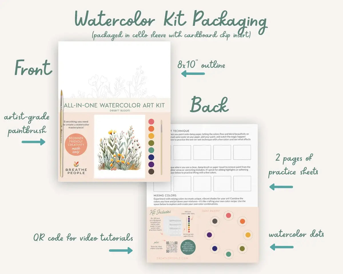 Breathe People All-In-One Watercolor Paint Set - Desert Bloom