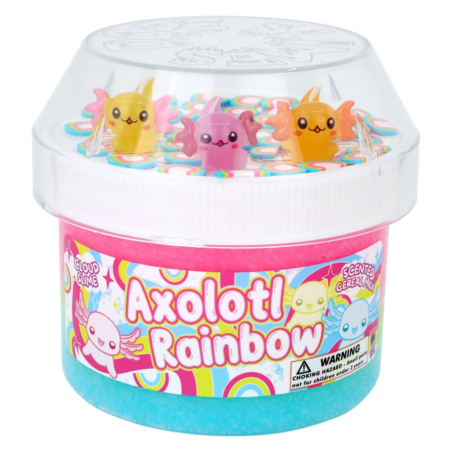 Dope Slimes Axolotl Rainbow, Cloud Textured Slime