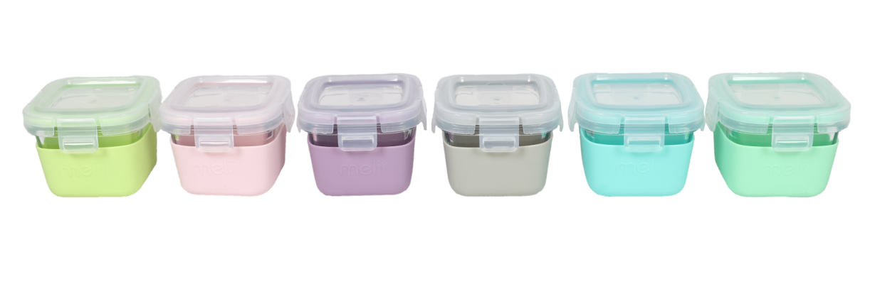 melii Glass Food Storage Containers with Silicone Sleeve