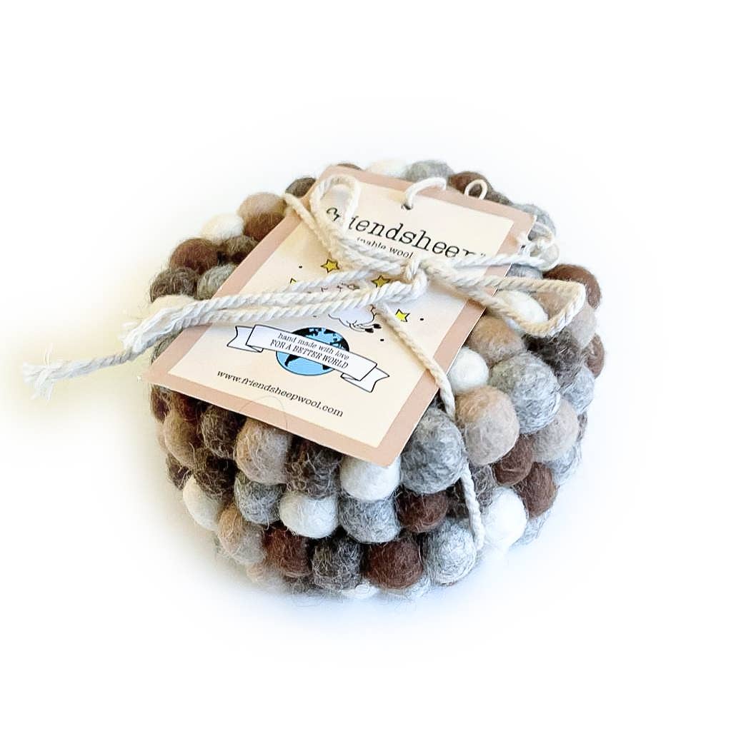 Friendsheep - Earth Tones Eco Coasters and Trivets