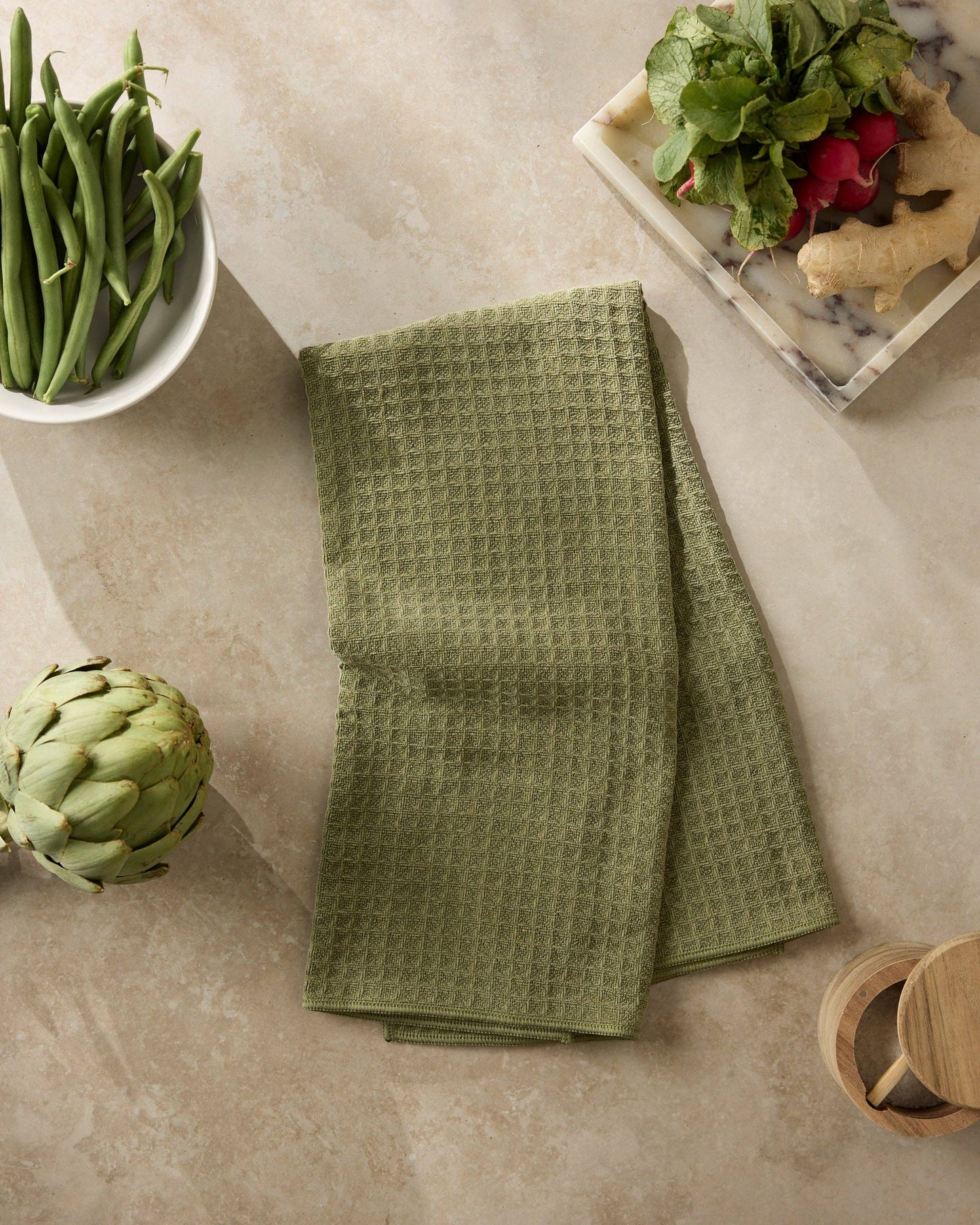 Geometry - Olive Truffle Hand Towel
