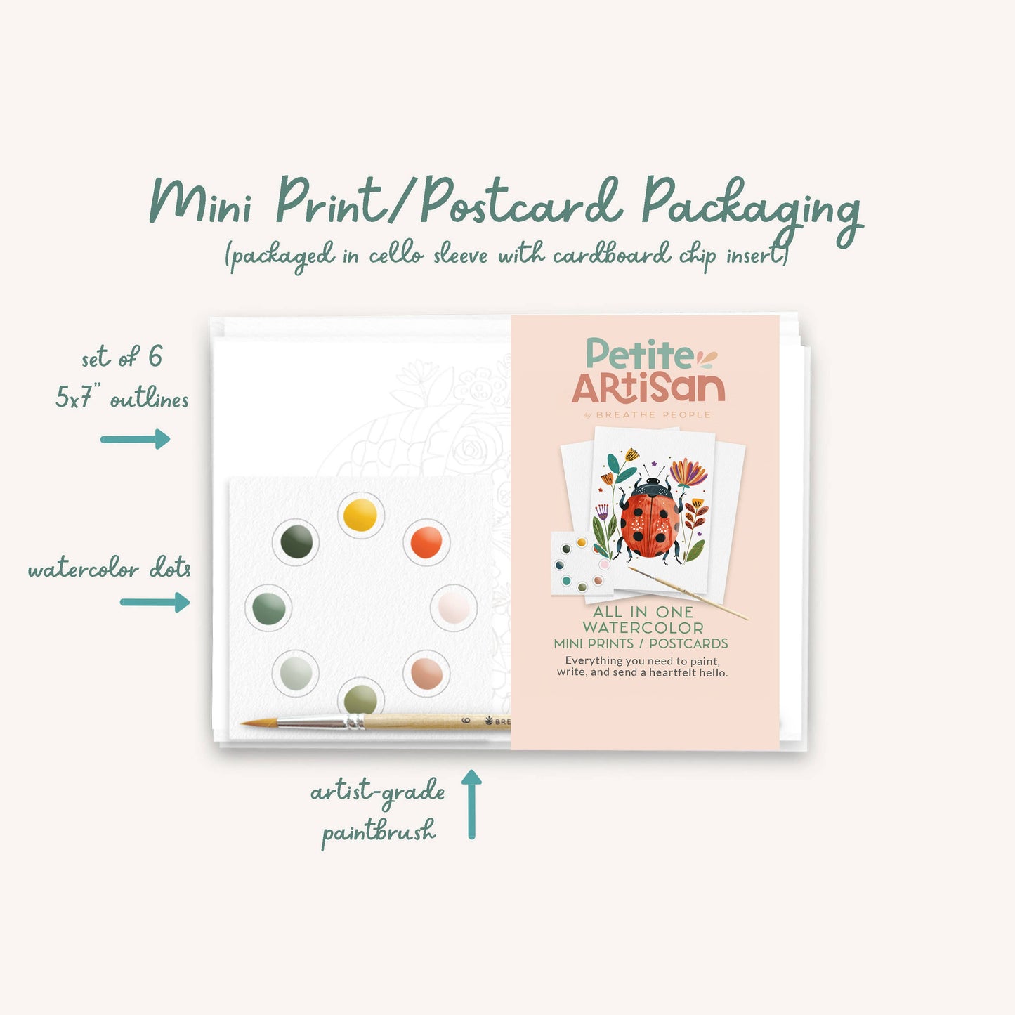 Petite Artisan Super Pups Watercolor Postcard Kit