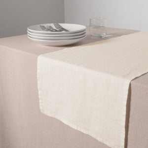 KAF Home - Verona 100% Stone Washed Linen Table Runner, 14" x 72"