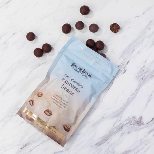 French Broad Chocolate Dark Chocolate Covered Espresso Beans, 6oz
