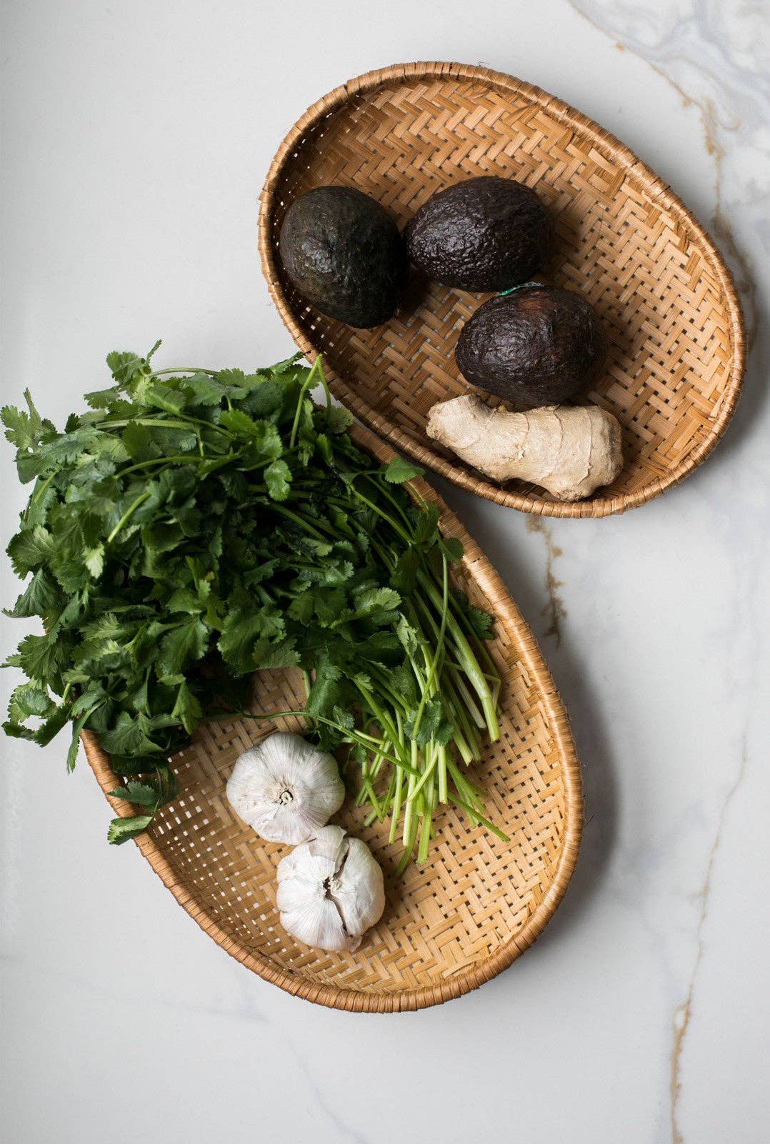 Fodory Smoked Bamboo Woven Basket Tray