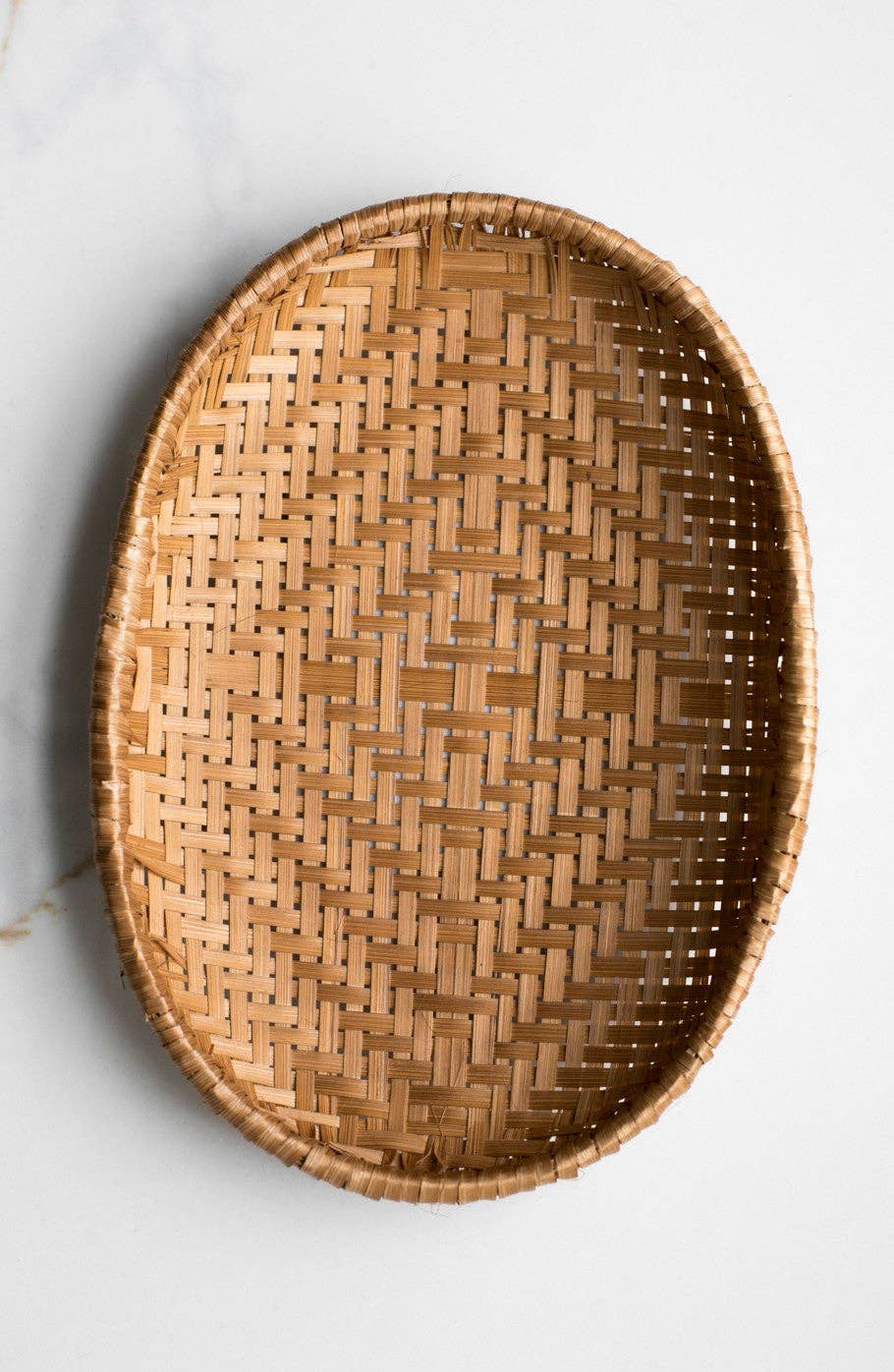 Fodory Smoked Bamboo Woven Basket Tray