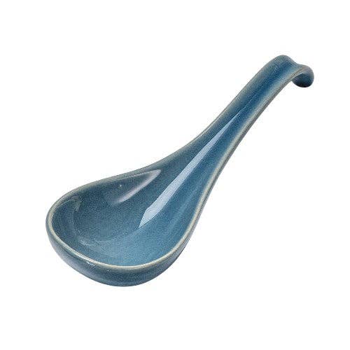 Urban Tokyo Blue Porcelain Soup Spoon, 5.9”