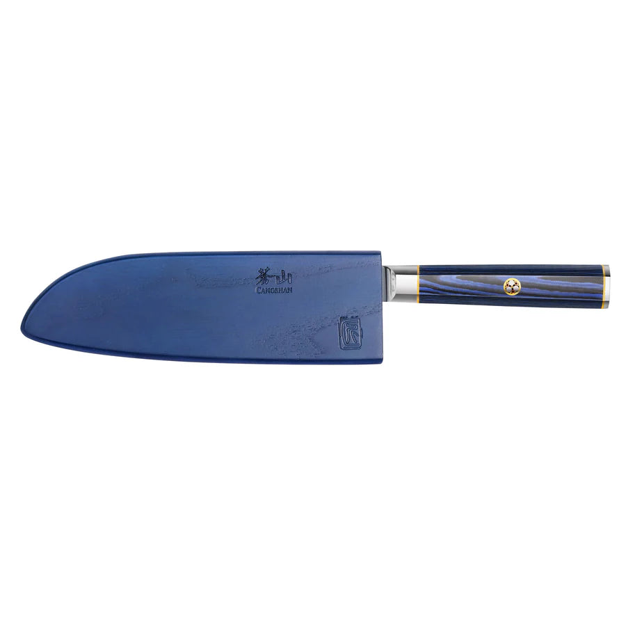 Cangshan KITA Blue Santoku Knife with Sheath, 7”