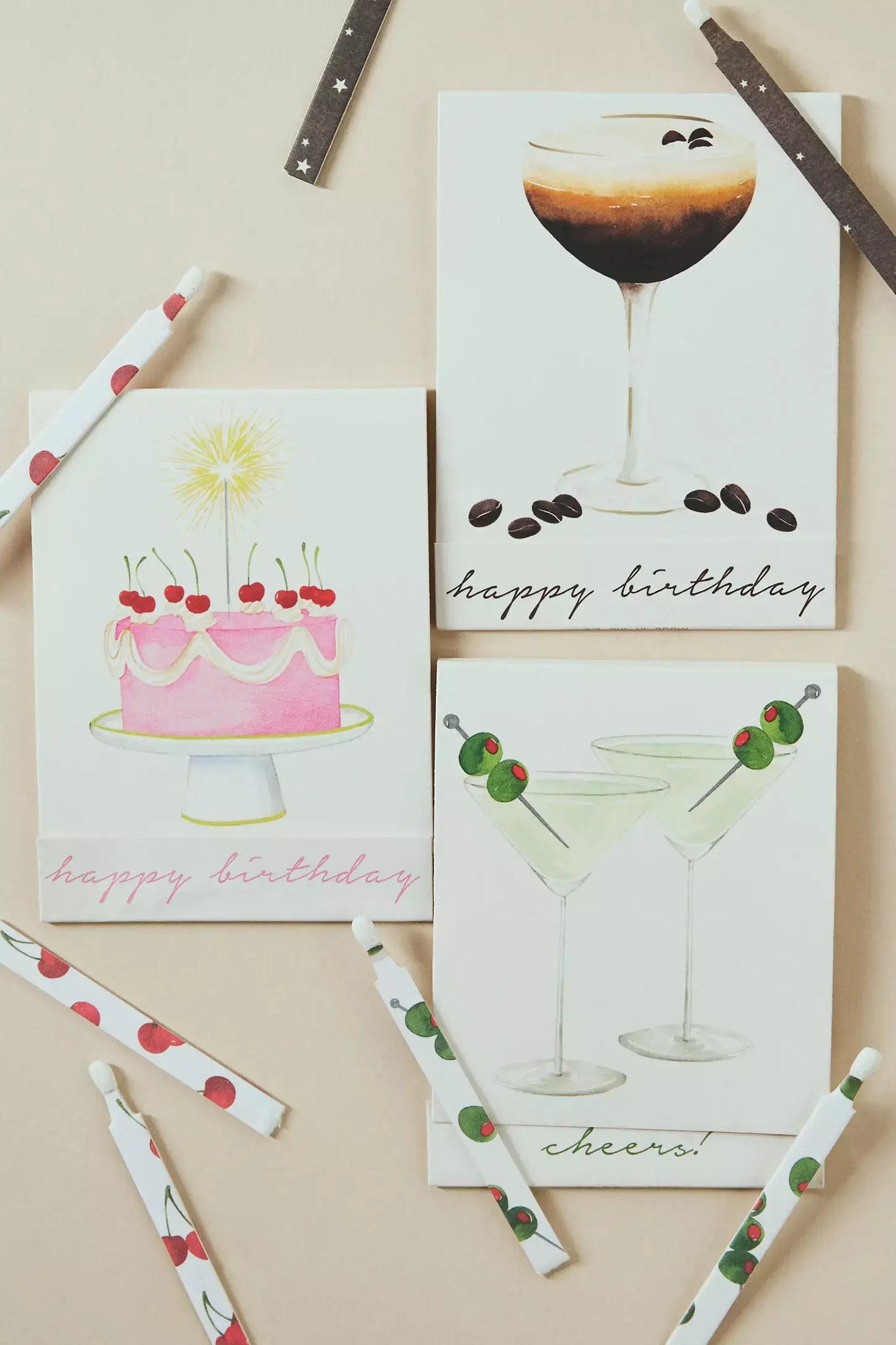 Abigail Jayne Design - Cheers Martini Match Card® | Candle Matches
