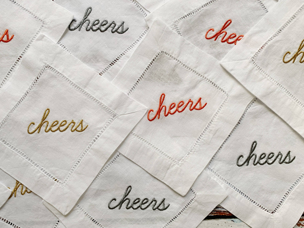 Dot and Army - Gold Cheers! Cocktail Coasters, Set of 4