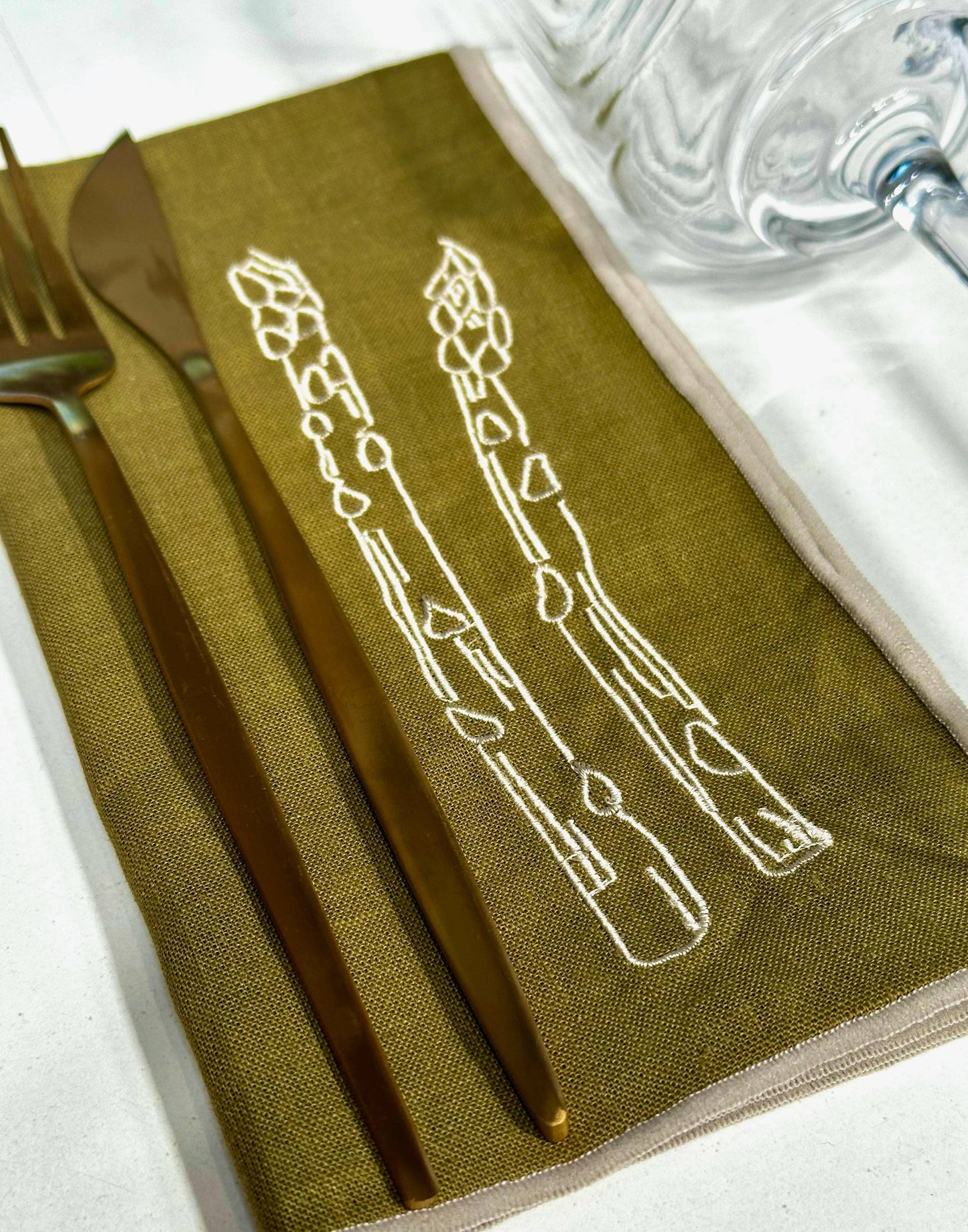 MÆGEN Linen Blend Asparagus Napkins, Set of 2