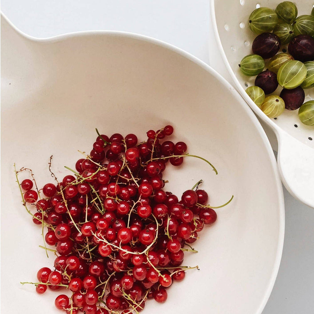 EKOBO - Large Mixing Bowl and Colander Set - Off White: Off-White