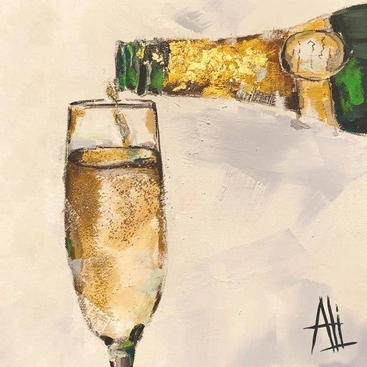 The Art of Champagne Beverage Napkin