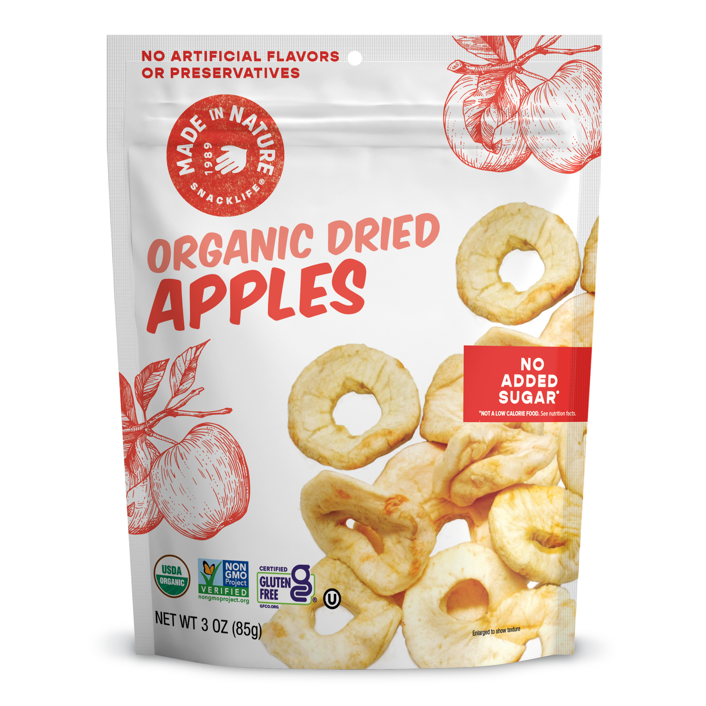 Made In Nature Dried Apple Rings, 3oz