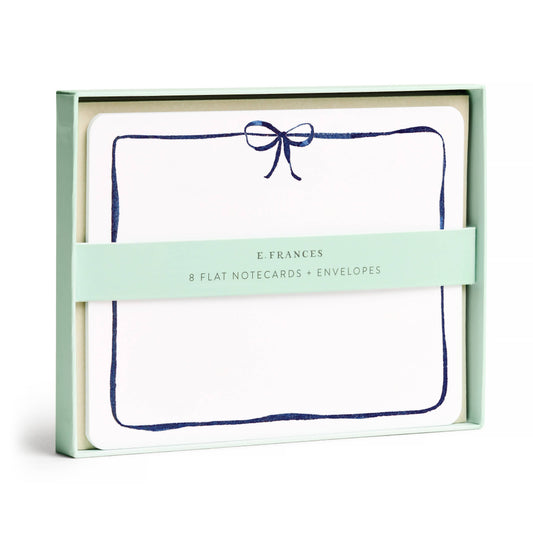 E. Frances Paper - Navy Bow Flat Notes – Boxed Set of 8 Notecards